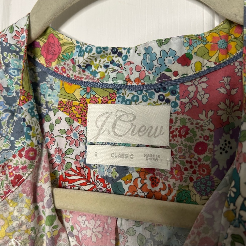 J Crew Classic Fit Short Puff Sleeve Top in Liberty Patchwork Dream Floral - Picture 6 of 12